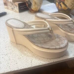 Coach Women's Cream Platform Espadrilles